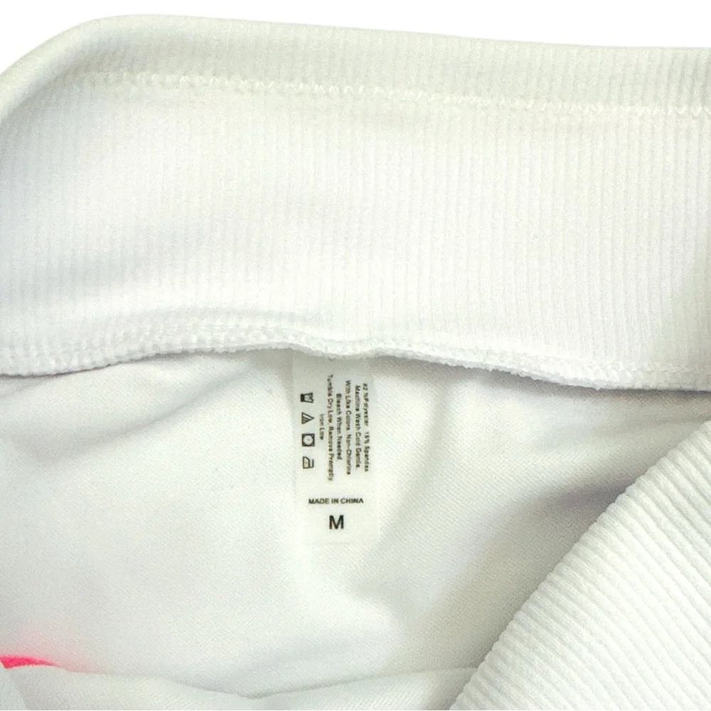 White Bikini Bottom with Pink and Blue Trim